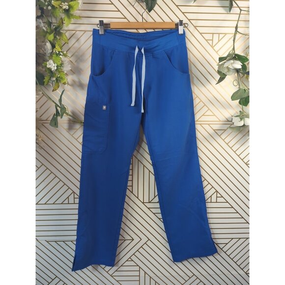 Figs Womens Pants Blue Classic 4 Pockets SCRUB Waist Medical Pants Size XS - Picture 2 of 7